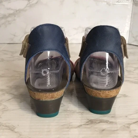 Naot womens leather cross strap pink plum nubuck wedge sandals size 5.5 - Picture 8 of 12